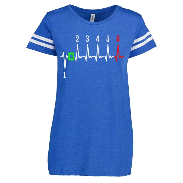 1n23456 1 Down 6 Up Motorcycle Shift Pattern Enza Ladies Jersey Football T-Shirt