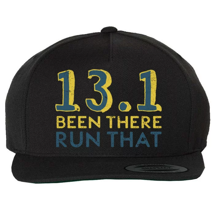 13 1 Great Gift Been There Run That Great Gift Funny Half Marathon Meaningful Gi Wool Snapback Cap