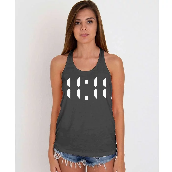 11 11 Synchronicity Spiritual Numerology 1111 Motivational Women's Knotted Racerback Tank