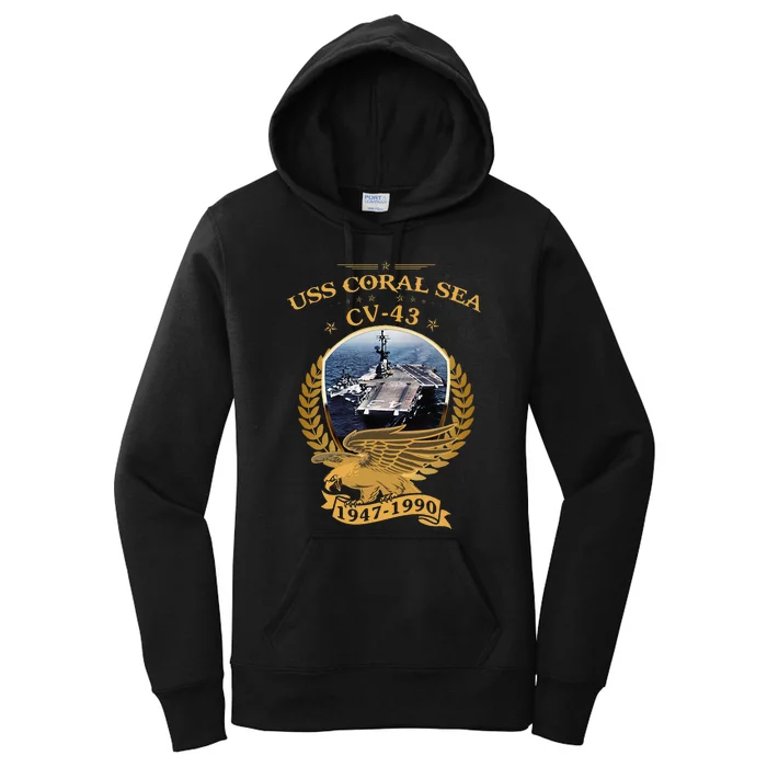 1947 1990 Uss Coral Sea Cv43 Women's Pullover Hoodie