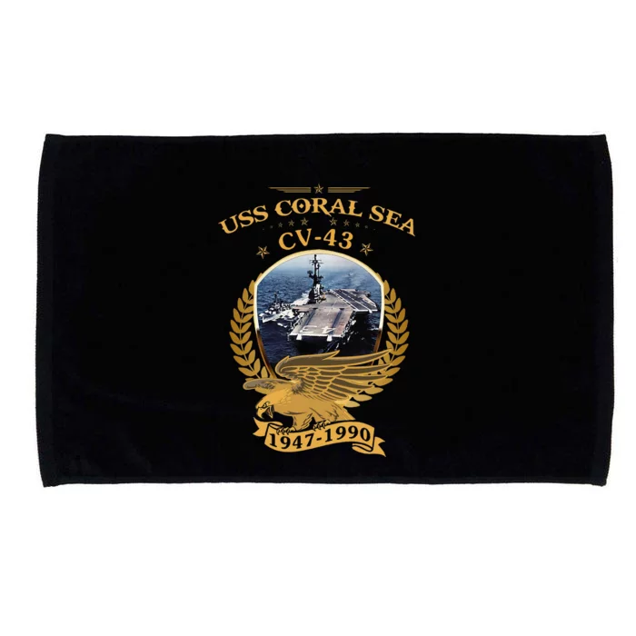 1947 1990 Uss Coral Sea Cv43 Microfiber Hand Towel