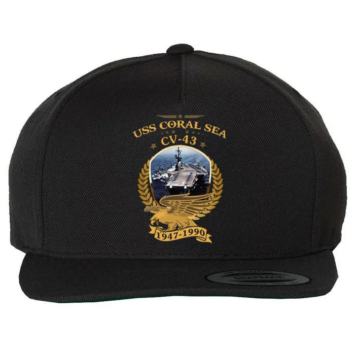 1947 1990 Uss Coral Sea Cv43 Wool Snapback Cap