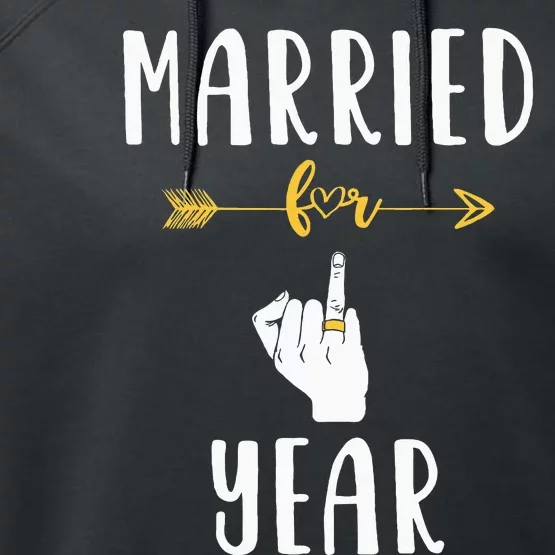 1st 1 Year Wedding Anniversary Gift Married Husband Wife Performance Fleece Hoodie