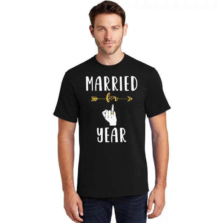 1st 1 Year Wedding Anniversary Gift Married Husband Wife Tall T-Shirt