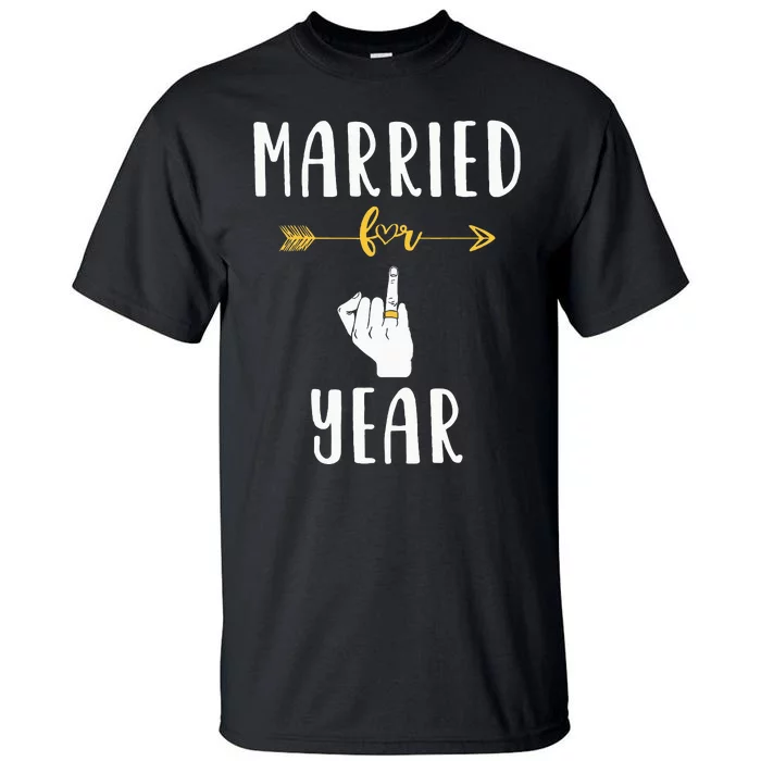 1st 1 Year Wedding Anniversary Gift Married Husband Wife Tall T-Shirt