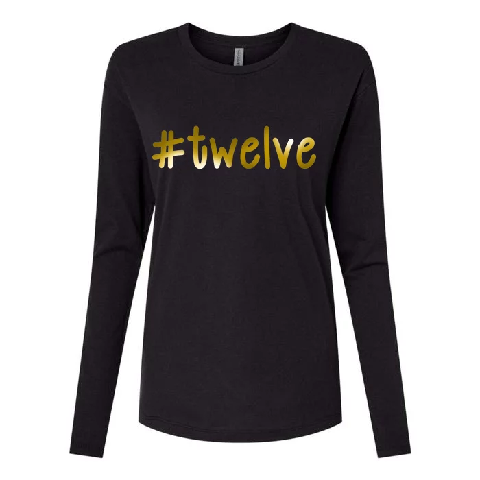 #12 Years Old Gold Limited Edition Birthday Womens Cotton Relaxed Long Sleeve T-Shirt