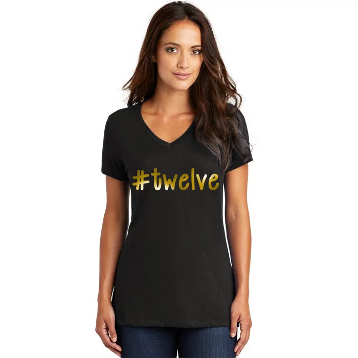 #12 Years Old Gold Limited Edition Birthday Women's V-Neck T-Shirt