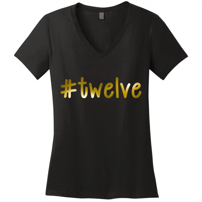 #12 Years Old Gold Limited Edition Birthday Women's V-Neck T-Shirt