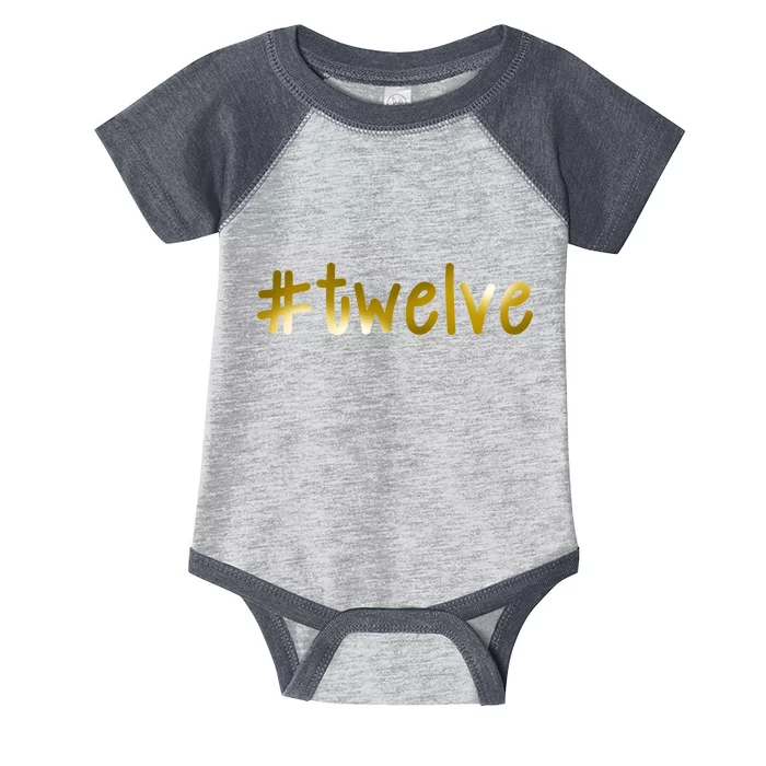 #12 Years Old Gold Limited Edition Birthday Infant Baby Jersey Bodysuit