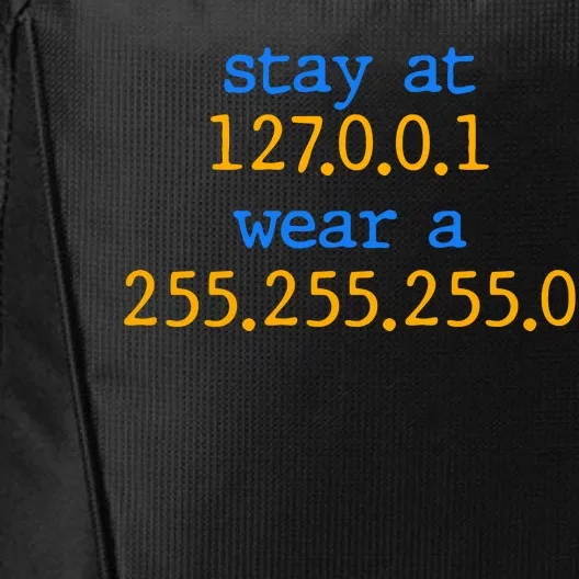 127.0.0.1 255.255.255.0 Code Stay At Home Wear A Face Mask City Backpack