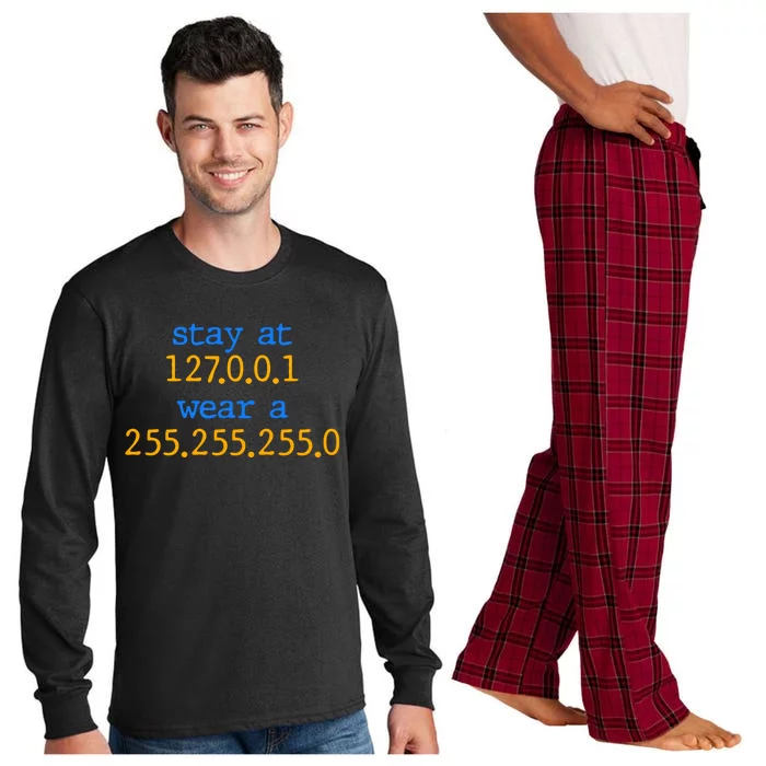 127.0.0.1 255.255.255.0 Code Stay At Home Wear A Face Mask Long Sleeve Pajama Set