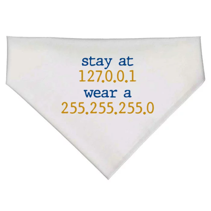 127.0.0.1 255.255.255.0 Code Stay At Home Wear A Face Mask USA-Made Doggie Bandana