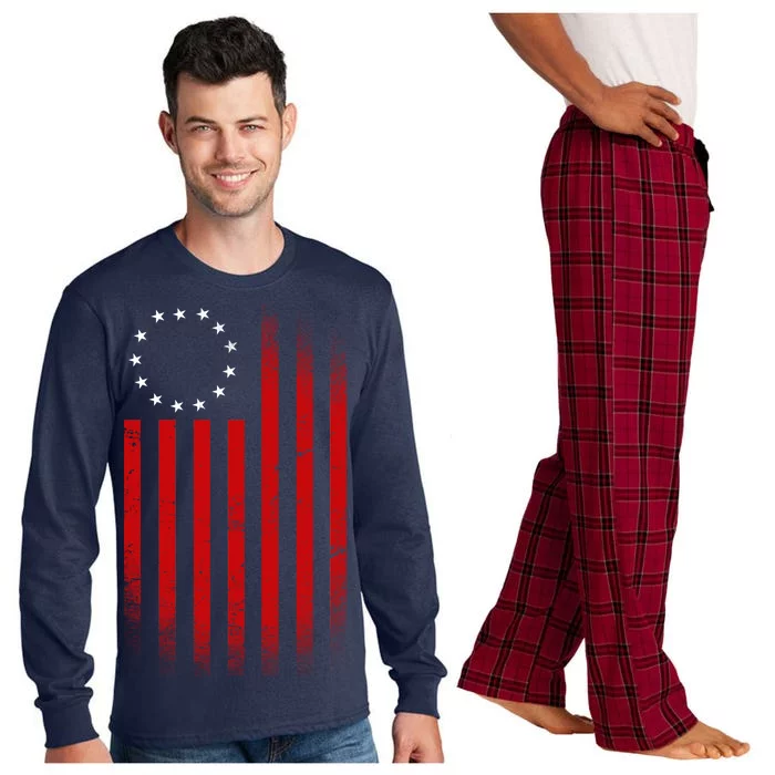 13 Colonies Betty Ross Vintage Flag Long Sleeve Pajama Set