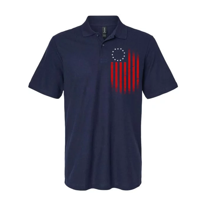 13 Colonies Betty Ross Vintage Flag Softstyle Adult Sport Polo