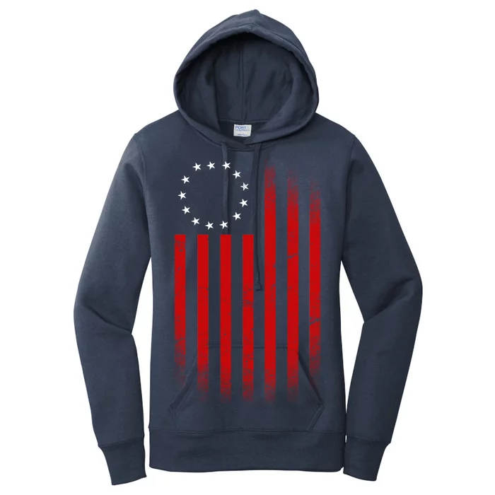 13 Colonies Betty Ross Vintage Flag Women's Pullover Hoodie