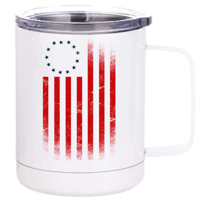 13 Colonies Betty Ross Vintage Flag Front & Back 12oz Stainless Steel Tumbler Cup