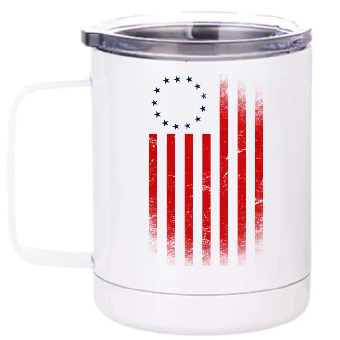 13 Colonies Betty Ross Vintage Flag Front & Back 12oz Stainless Steel Tumbler Cup