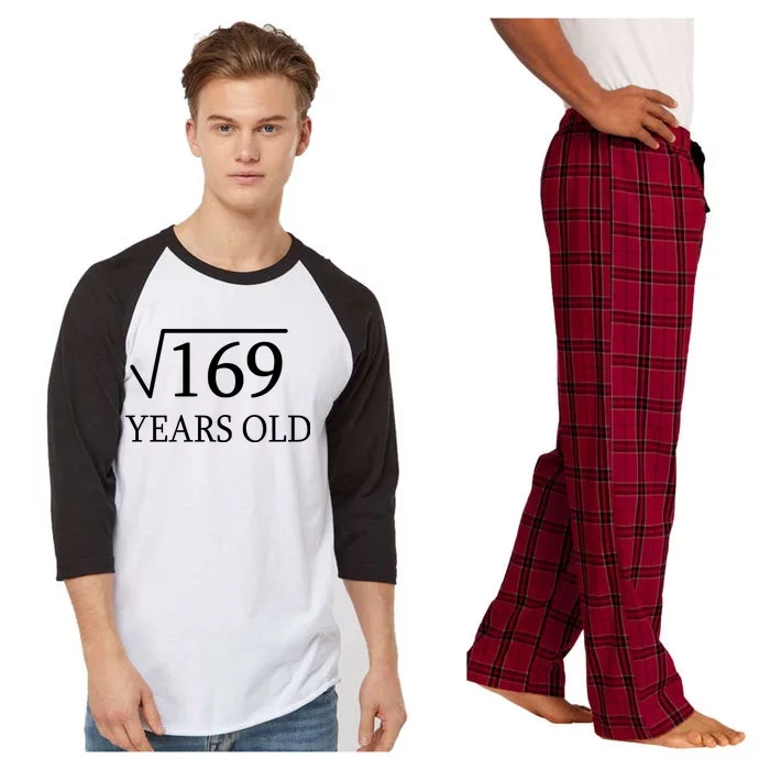 13 Years Old Square Root of 169 Raglan Sleeve Pajama Set