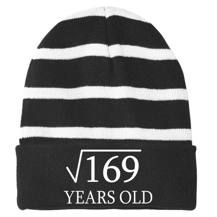 13 Years Old Square Root of 169 Striped Beanie with Solid Band