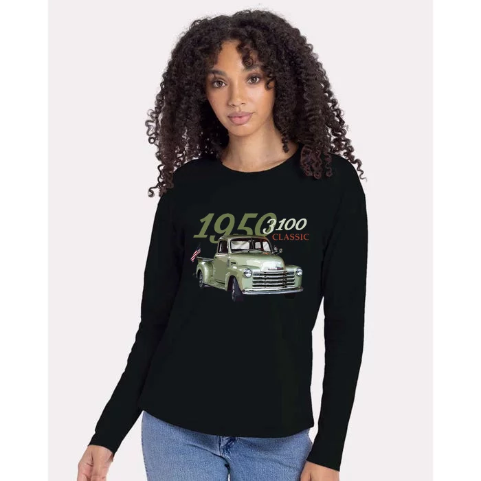 1950 3100 Pickup Truck Car Guys Womens Cotton Relaxed Long Sleeve T-Shirt