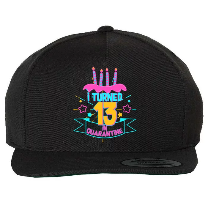 13th Birthday I Turned 13 In Quarantine Pink Frosting Wool Snapback Cap