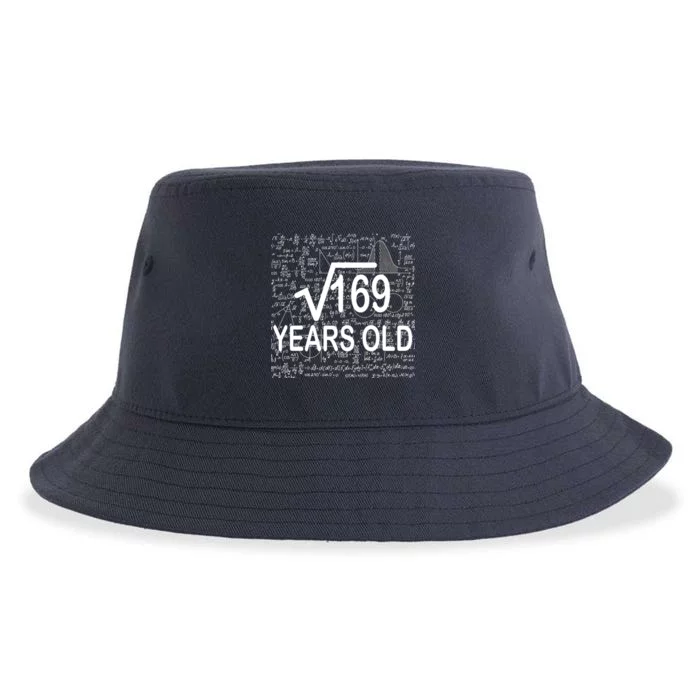 13th Birthday Square Root 169 Math Sustainable Bucket Hat