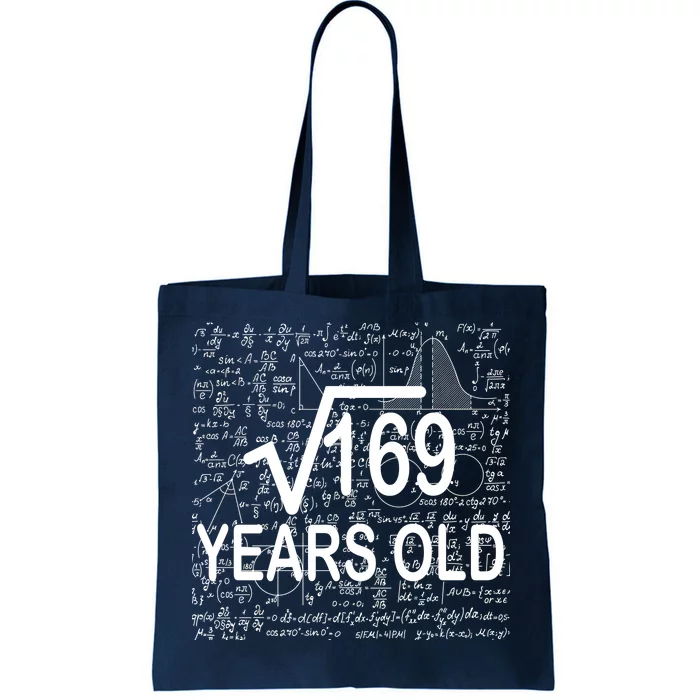 13th Birthday Square Root 169 Math Tote Bag