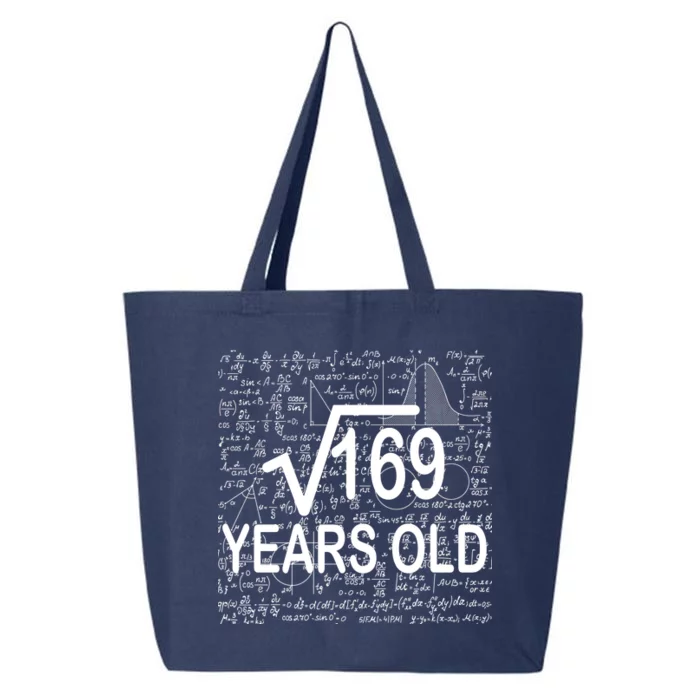 13th Birthday Square Root 169 Math 25L Jumbo Tote