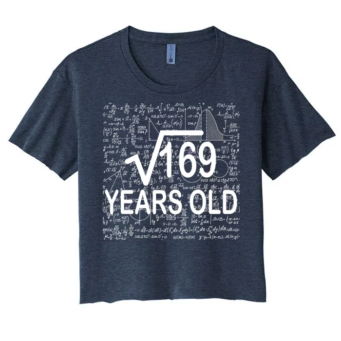 13th Birthday Square Root 169 Math Women's Crop Top Tee