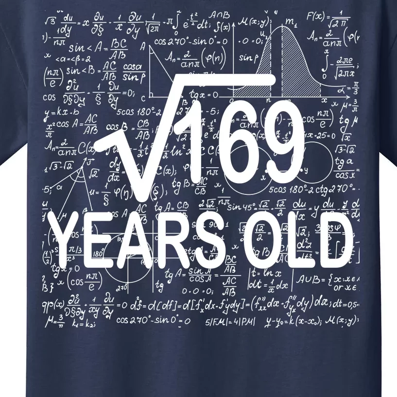 13th Birthday Square Root 169 Math Kids T-Shirt