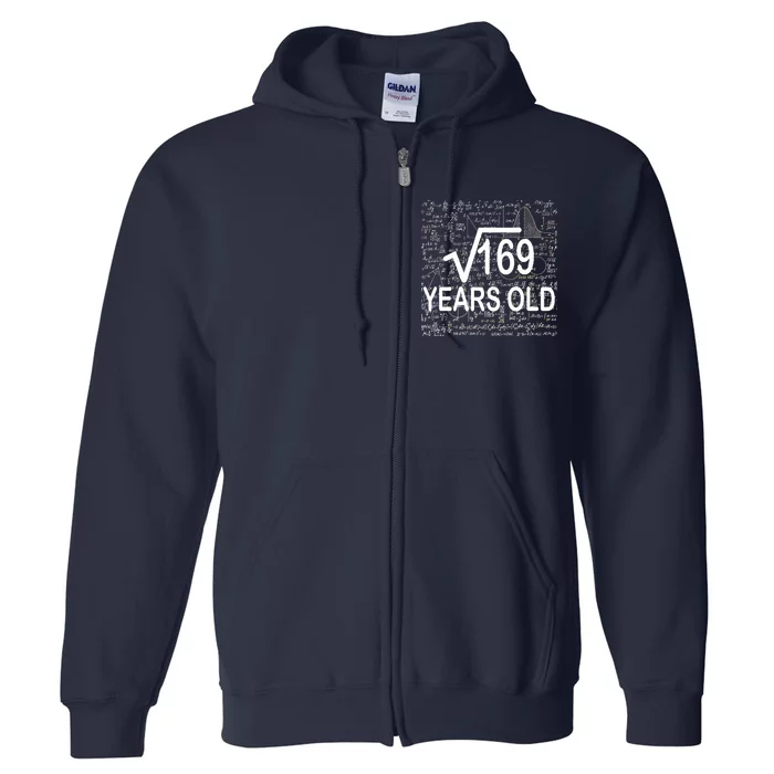 13th Birthday Square Root 169 Math Full Zip Hoodie