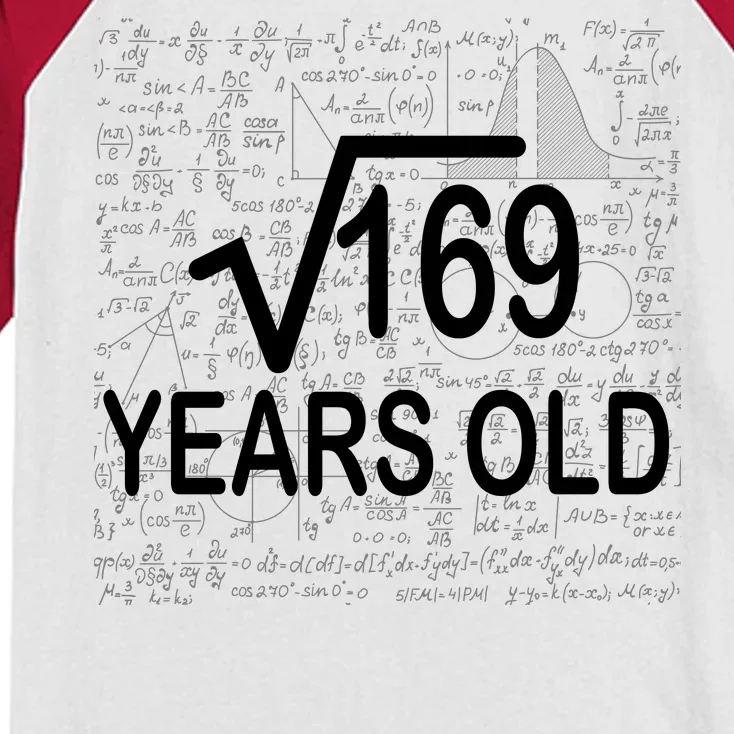 13th Birthday Square Root 169 Math Kids Colorblock Raglan Jersey