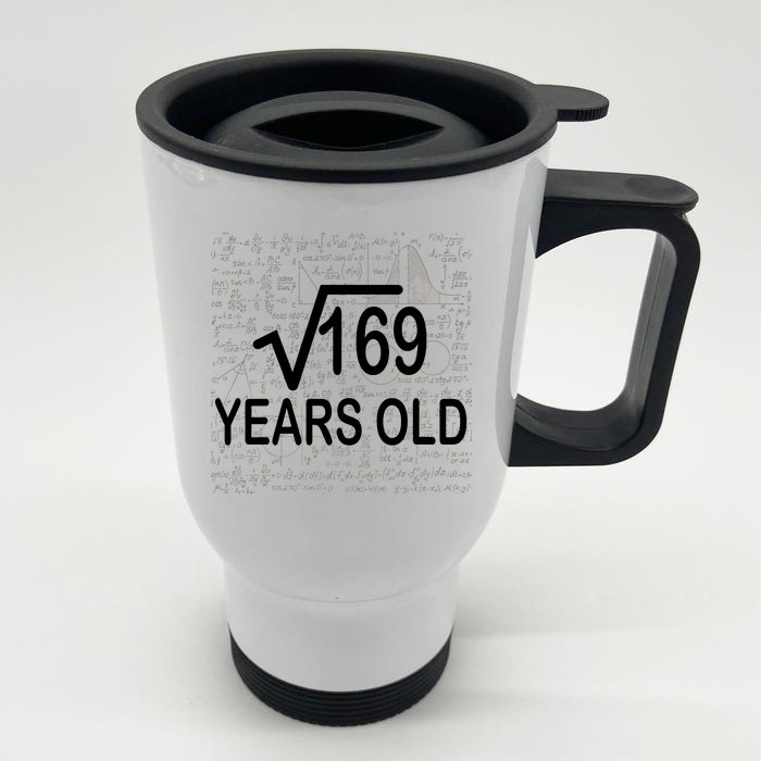 13th Birthday Square Root 169 Math Front & Back Stainless Steel Travel Mug