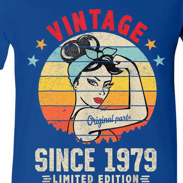 1979 45th Bday 45 Year Old Birthday V-Neck T-Shirt