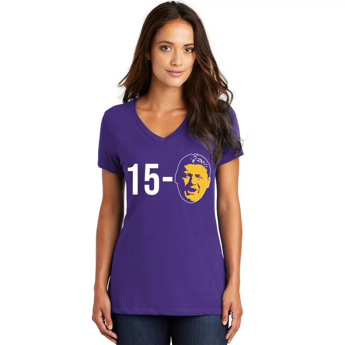 15-0 Louisiana Football Fans Women's V-Neck T-Shirt