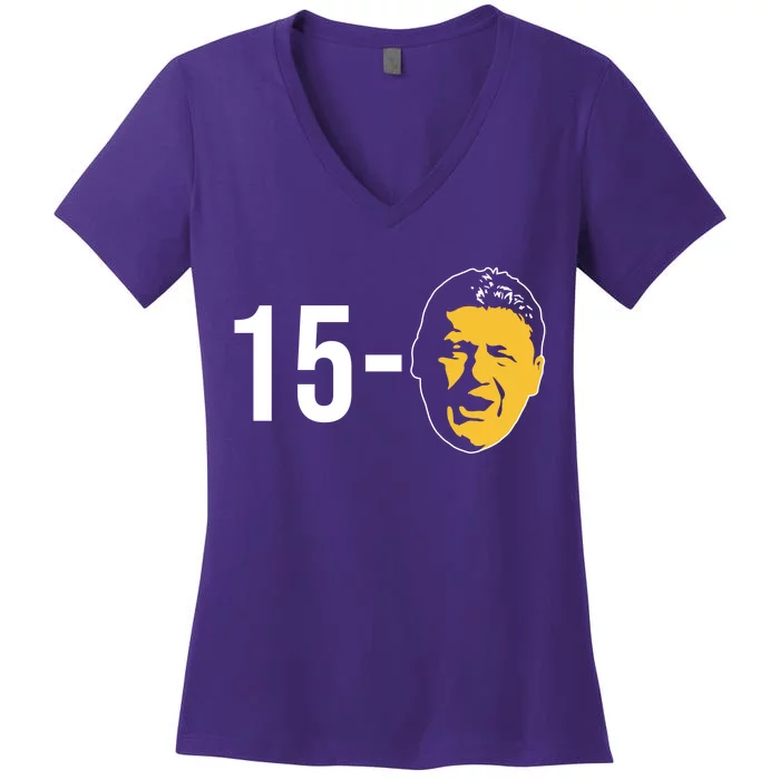 15-0 Louisiana Football Fans Women's V-Neck T-Shirt