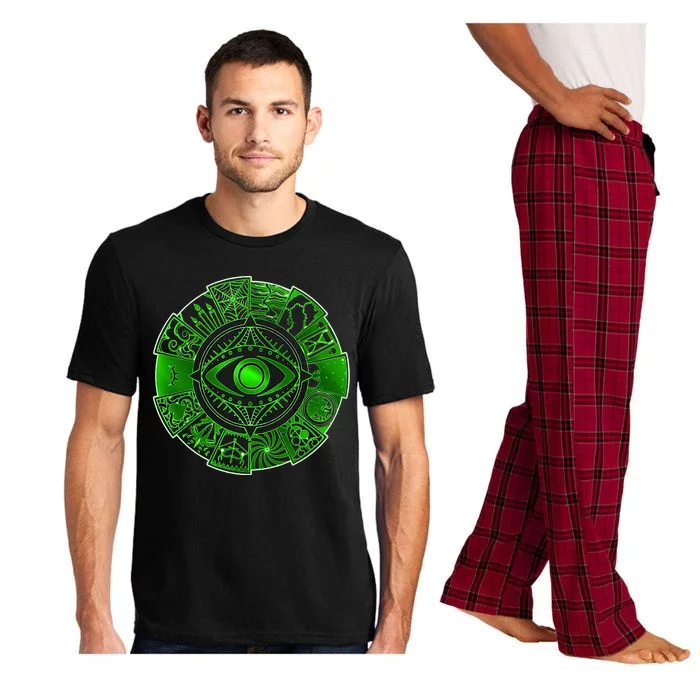 15 Fears Wheel Evil Green Eye Pajama Set