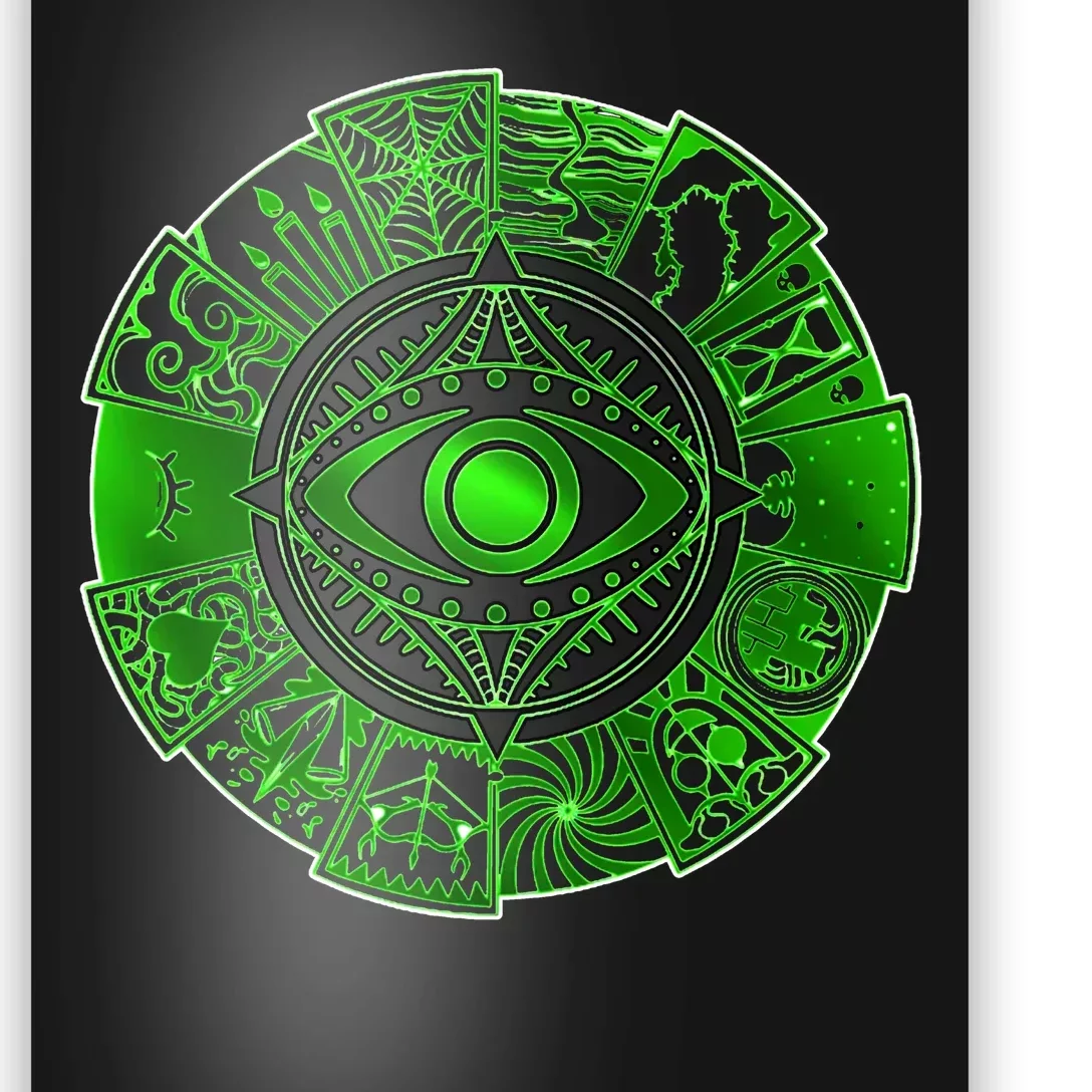 15 Fears Wheel Evil Green Eye Poster