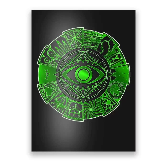 15 Fears Wheel Evil Green Eye Poster