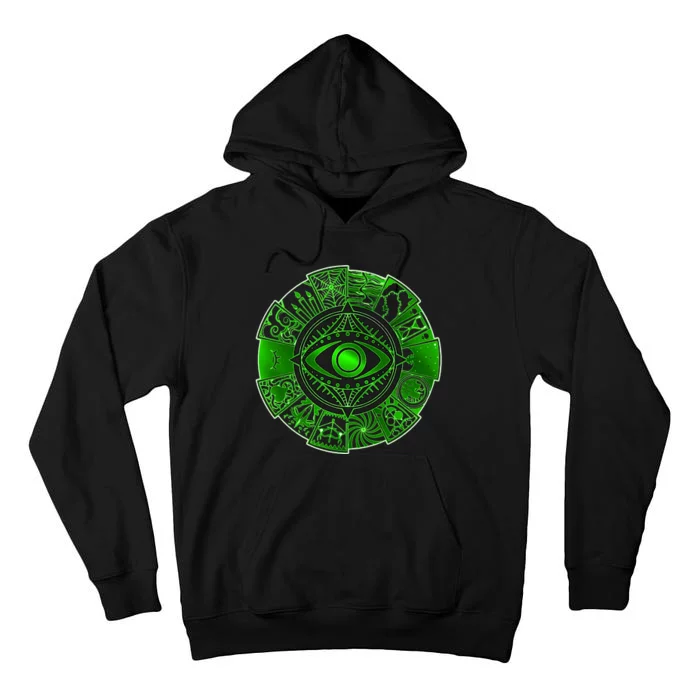 15 Fears Wheel Evil Green Eye Tall Hoodie