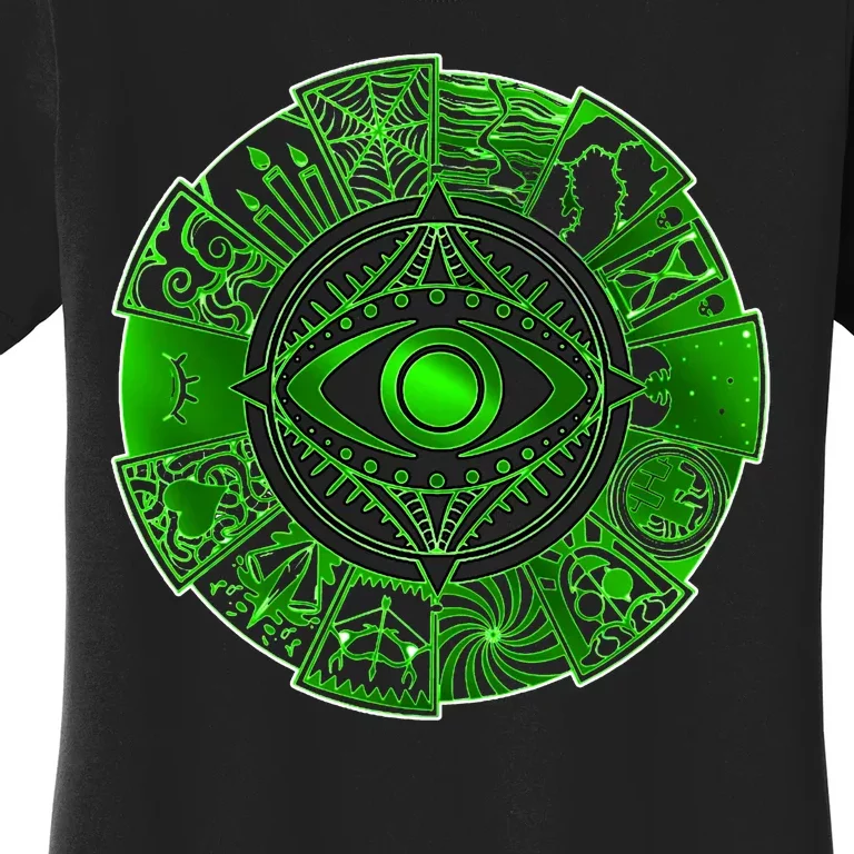 15 Fears Wheel Evil Green Eye Women's T-Shirt