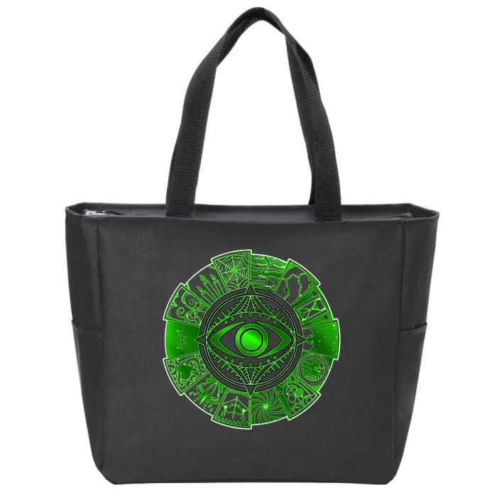 15 Fears Wheel Evil Green Eye Zip Tote Bag