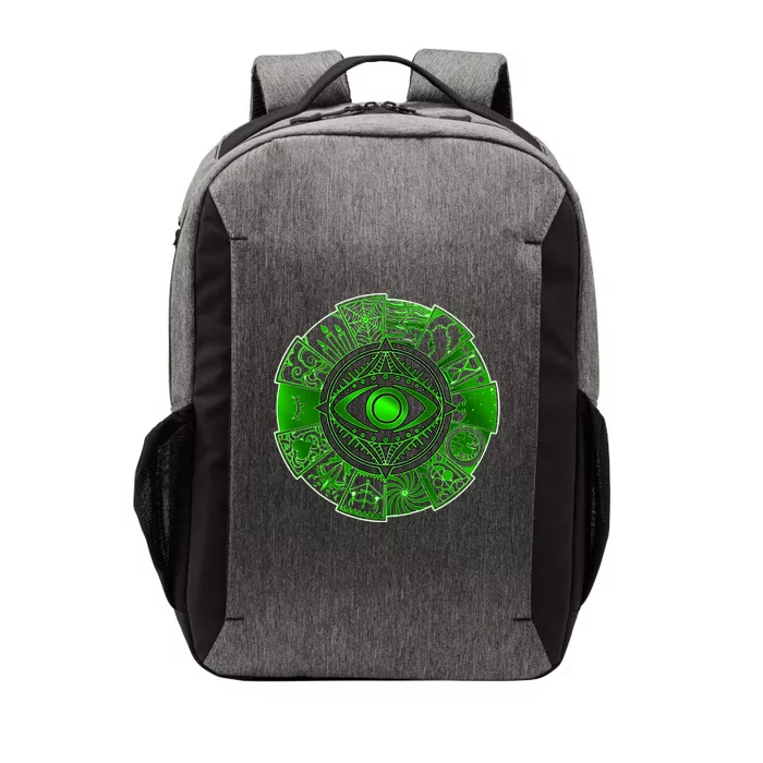 15 Fears Wheel Evil Green Eye Vector Backpack