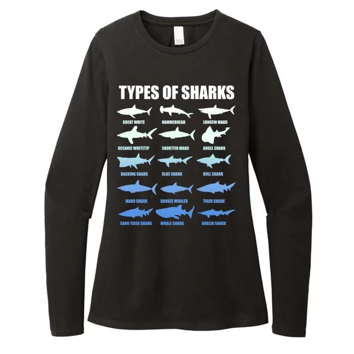 15 Types of Sharks Womens CVC Long Sleeve Shirt