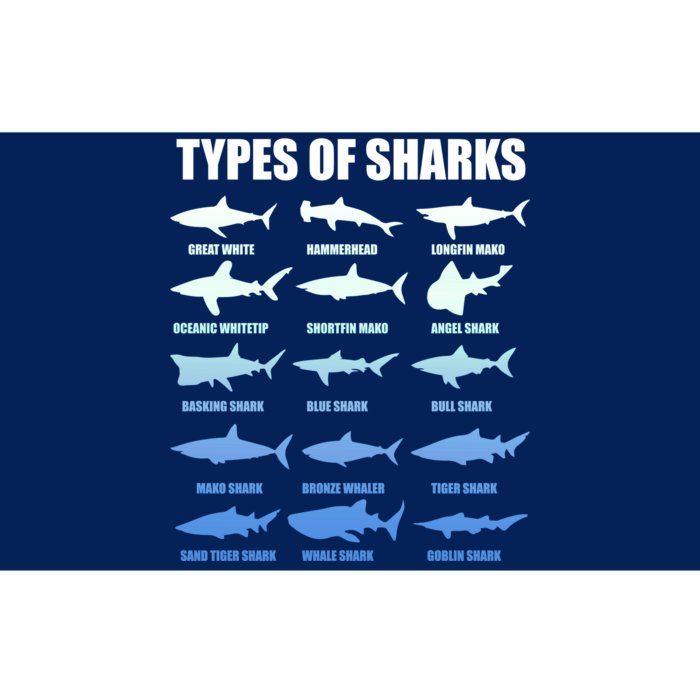 15 Types of Sharks Bumper Sticker