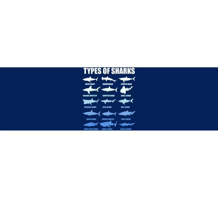 15 Types of Sharks Bumper Sticker