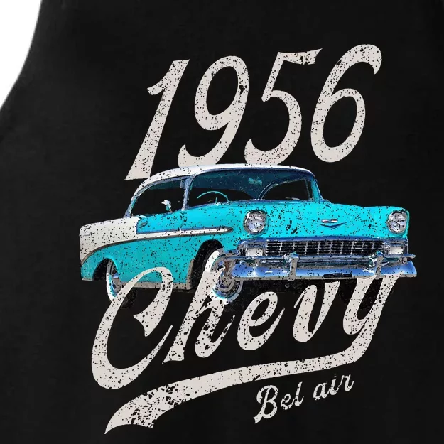 1956 56 90s Bel Air Blue Ladies Tri-Blend Wicking Tank