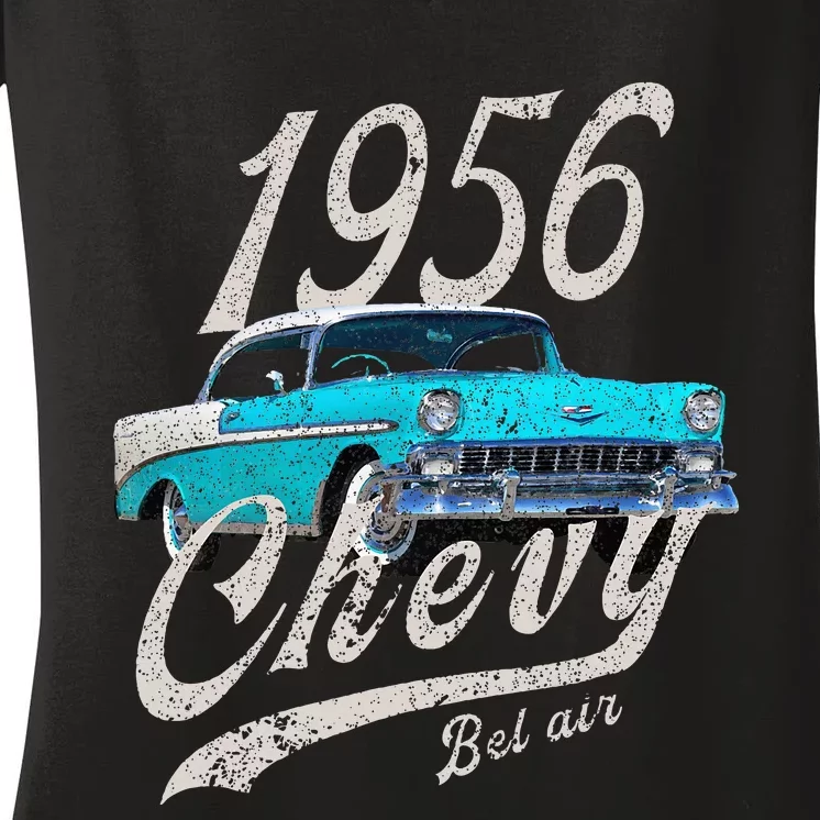 1956 56 90s Bel Air Blue Women's V-Neck T-Shirt