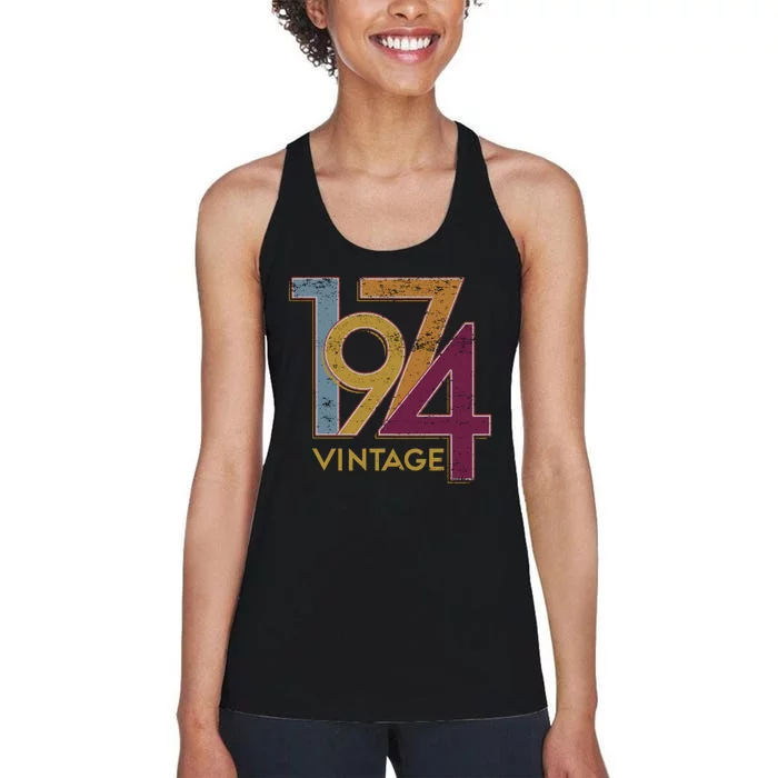 1974 50th Birthday Happy Birthday Vintage Women's Racerback Tank