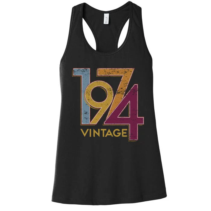 1974 50th Birthday Happy Birthday Vintage Women's Racerback Tank